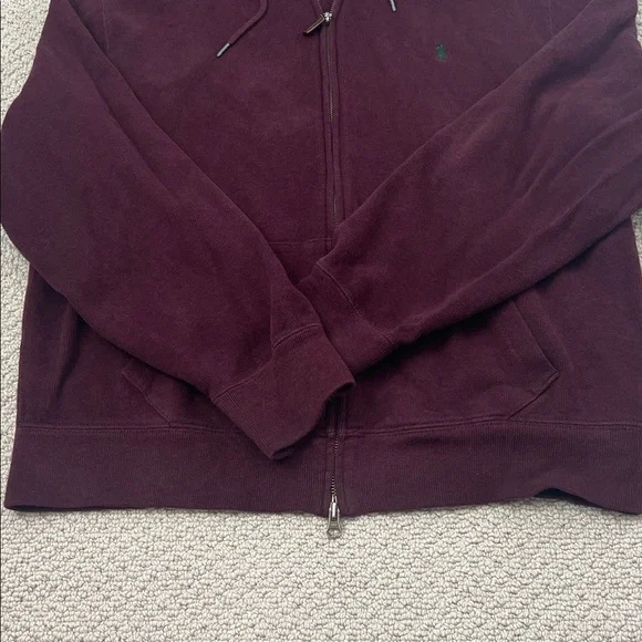 Men's Maroon Ralph Lauren Hoodie Sweater - Picture 4 of 6